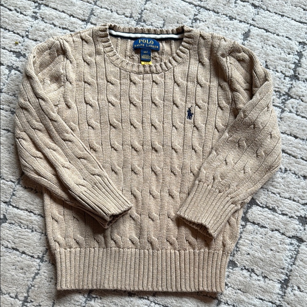 Polo by Ralph Lauren Kids Tan Cable Knit Sweater